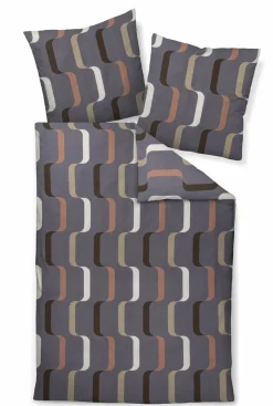 Janine Mako-Satin-Bettwäsche braun