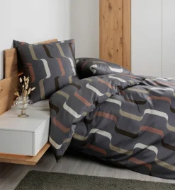 Janine Mako-Satin-Bettwäsche braun