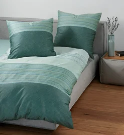 Janine Mako-Satin-Bettwäsche grün
