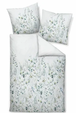 Janine Mako-Satin-Bettwäsche grün