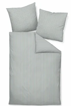 Janine Mako-Satin-Bettwäsche silberfarbengrau