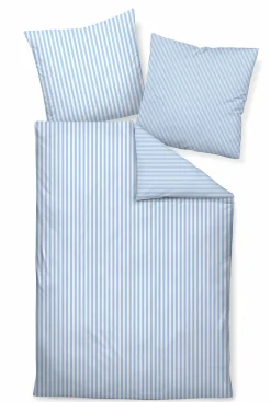 Janine Mako-Satin-Kissenbezug blau