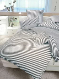 Janine Mako-Satin-Kissenbezug silberfarbengrau