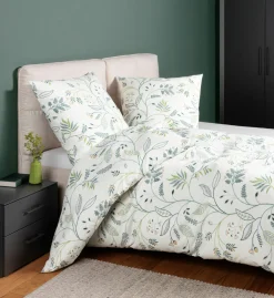 Janine Seersucker-Bettwäsche grün