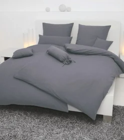 Janine Seersucker-Bettwäsche silberfarbengrau