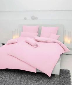 Janine Seersucker-Bettwäsche weißpink