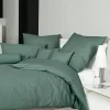 Janine Seersucker-Bettwäsche grün
