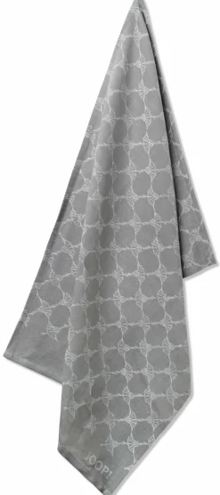 JOOP! Geschirrtuch silberfarbengrau