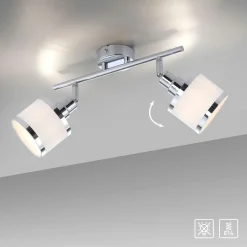 JUST LIGHT Deckenleuchte 2flg silberfarben