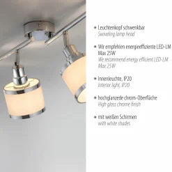 JUST LIGHT Deckenleuchte 4flg silberfarben