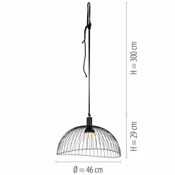 JUST LIGHT LED-Akku-Pendelleuchte 1flg schwarz