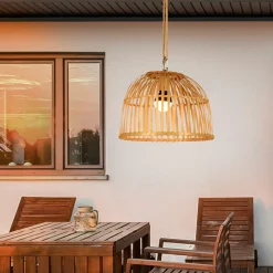 JUST LIGHT LED-Akku-Pendelleuchte 1flg braun