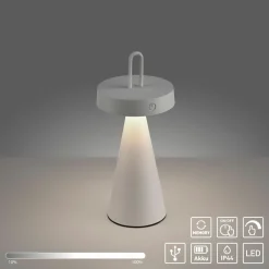 JUST LIGHT LED-Akku-Tischleuchte 1flg beigegrau