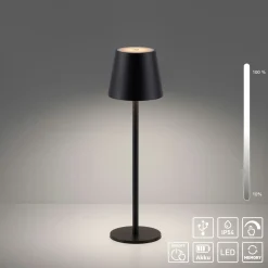 JUST LIGHT LED-Akku-Tischleuchte 1flg schwarz