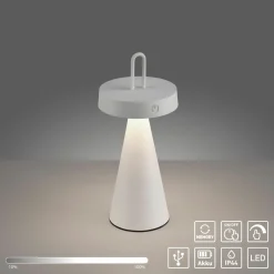 JUST LIGHT LED-Akku-Tischleuchte 1flg weiß