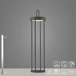 JUST LIGHT LED-Akku-Tischleuchte 1flg schwarz