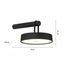JUST LIGHT LED-Akku-Wandleuchte 1flg schwarz
