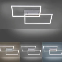 JUST LIGHT LED-Deckenleuchte 2flg silberfarben