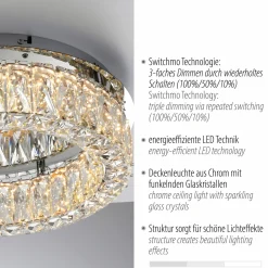 JUST LIGHT LED-Deckenleuchte 1flg silberfarben