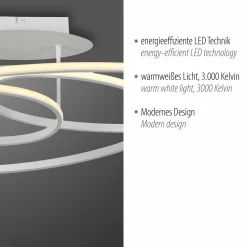 JUST LIGHT LED-Deckenleuchte 1flg weiß