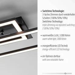 JUST LIGHT LED-Deckenleuchte 1flg schwarz