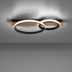 JUST LIGHT LED-Deckenleuchte 1flg braun