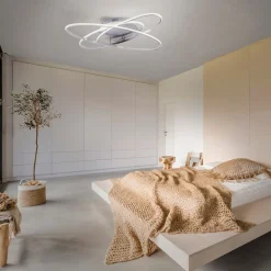 JUST LIGHT LED-Deckenleuchte 3flg silberfarben