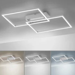 JUST LIGHT LED-Deckenleuchte 2flg silberfarben
