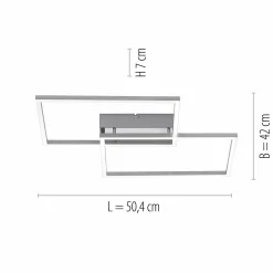 JUST LIGHT LED-Deckenleuchte 2flg silberfarben