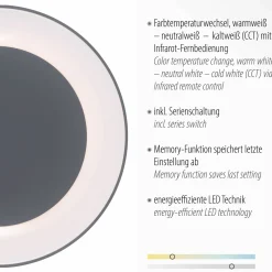 JUST LIGHT LED-Deckenleuchte 1flg grau