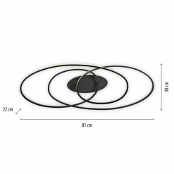JUST LIGHT LED-Deckenleuchte 1flg schwarz