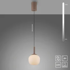 JUST LIGHT LED-Pendelleuchte 1flg braun