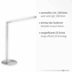 JUST LIGHT LED-Tischleuchte 1flg silberfarben