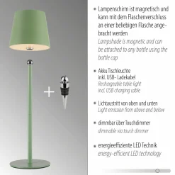 JUST LIGHT LED-Tischleuchte 1flg grün