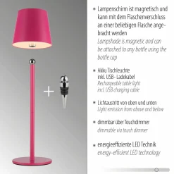 JUST LIGHT LED-Tischleuchte 1flg pink