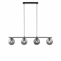 JUST LIGHT Pendelleuchte 4flg schwarz