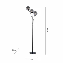 JUST LIGHT Stehleuchte 3flg schwarz
