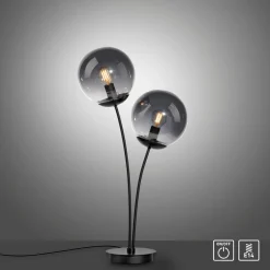 JUST LIGHT Tischleuchte 2flg schwarz