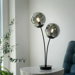 JUST LIGHT Tischleuchte 2flg schwarz