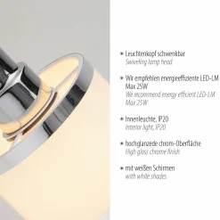 JUST LIGHT Wand- und Deckenleuchte 1flg silberfarben