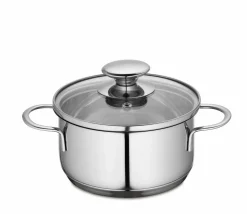 Küchenprofi Kochtopf mit Glasdeckel 14cm silberfarbentransparent