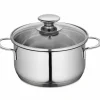 Küchenprofi Kochtopf mit Glasdeckel 16cm silberfarbentransparent