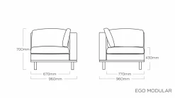 KETTLER Eckteil grau