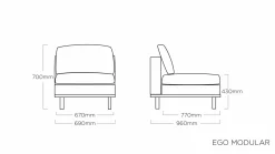 KETTLER Mittelteil grau