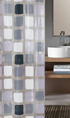 Kleine Wolke Duschvorhang grau