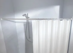 Kleine Wolke Duschvorhang-Federstange grau