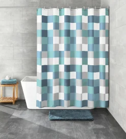 Kleine Wolke Duschvorhang blau