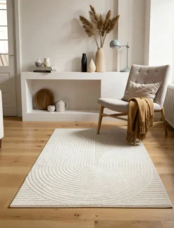 Medipa Moderner Webteppich hoch-tief beige