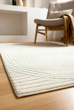 Medipa Moderner Webteppich hoch-tief beige