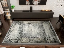 Moderner Webteppich graubeige